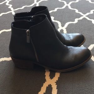 Black Leather Ankle Boots